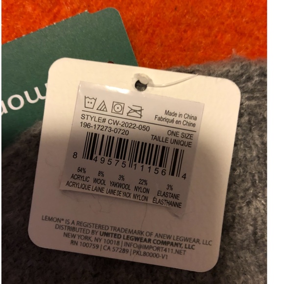 Lemon light gray wool blend rolled edge beanie tuque hat NWT - Picture 4 of 4